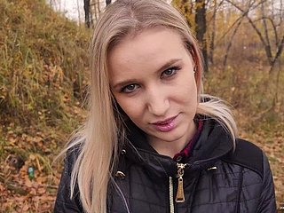 My teen stepsister loves just about lose one's heart to and swallow cum outdoors. - POV